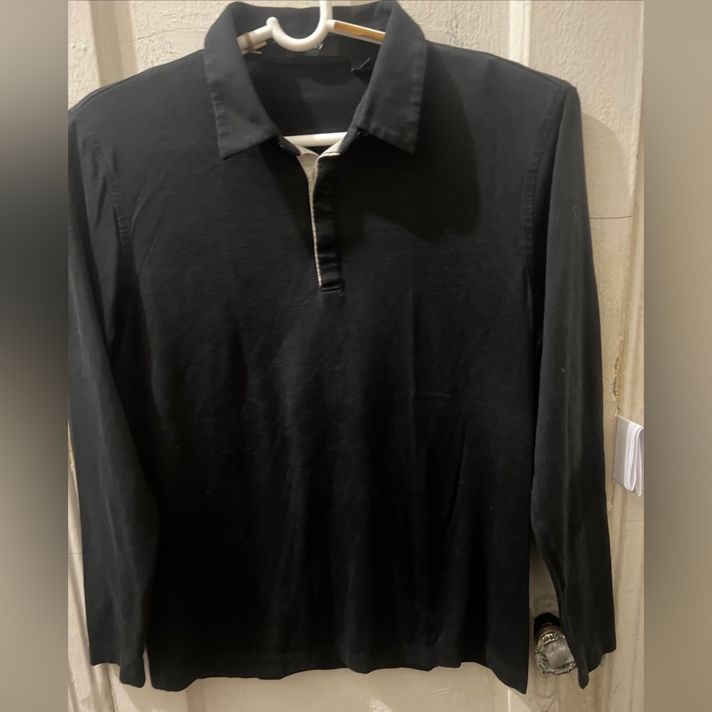 Theory Womans 1/4 Button Up Black Long Sleeves Si… - image 6